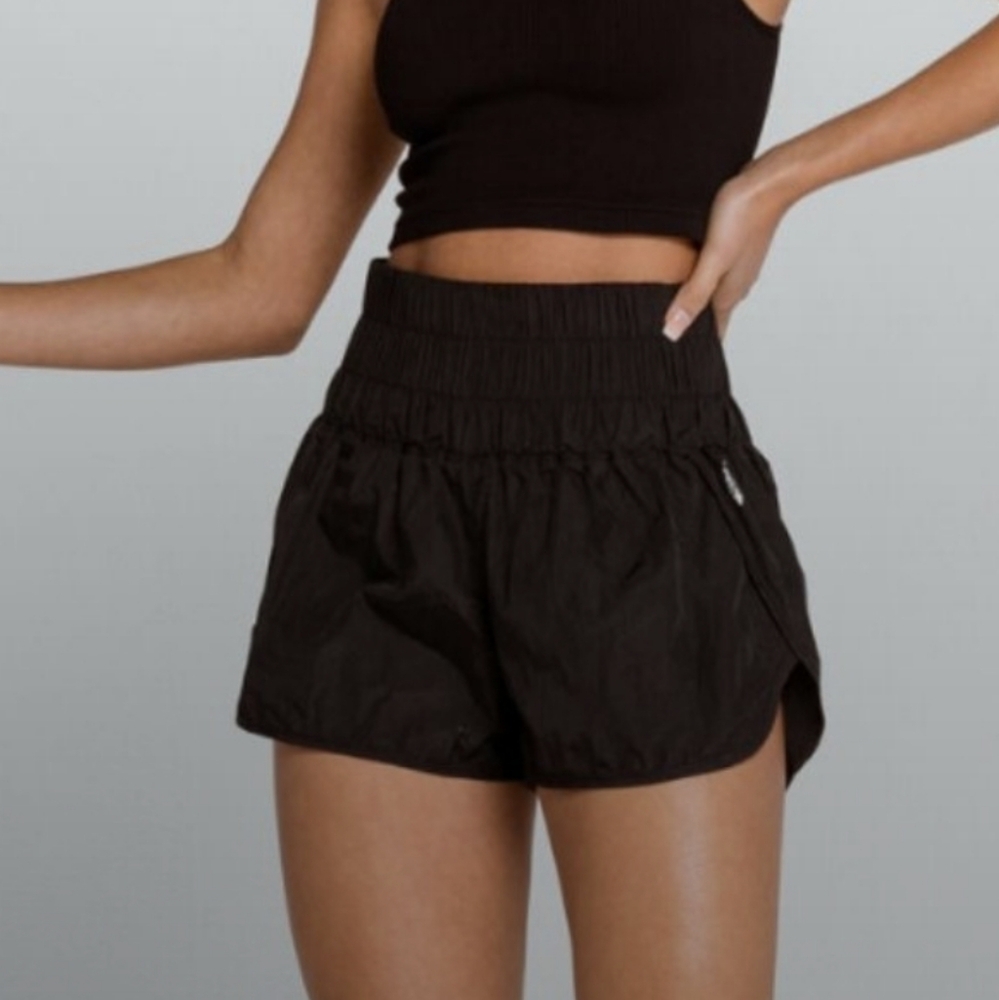 NWOT Free People Movement black athletic shorts high rise 2 inches size XS
